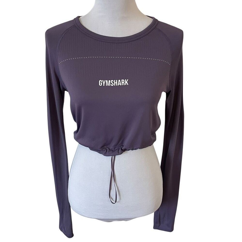Gymshark Breeze Long Sleeve Crop Top Lightweight Tee Purple Size XS